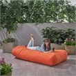 Noble House Curacao Outdoor Water Resistant Fabric Lounger Bean Bag in Pink