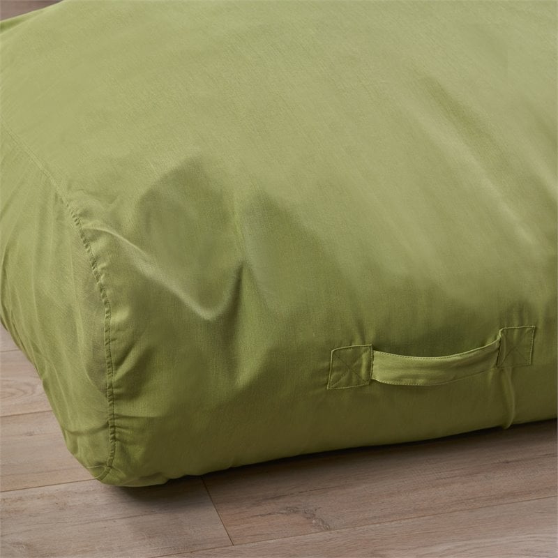 Noble House Caspio Indoor Water Resistant Fabric Lounger Bean Bag in Green