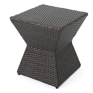 noble house calhoun outdoor wicker geometric side table