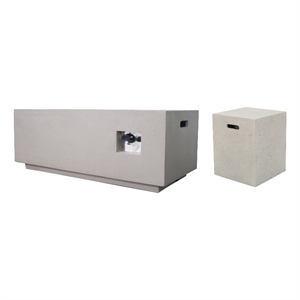 noble house aidan outdoor 400 btu rectangular fire pit in light gray