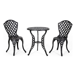 noble house la outdoor cast aluminum 3 piece bistro set