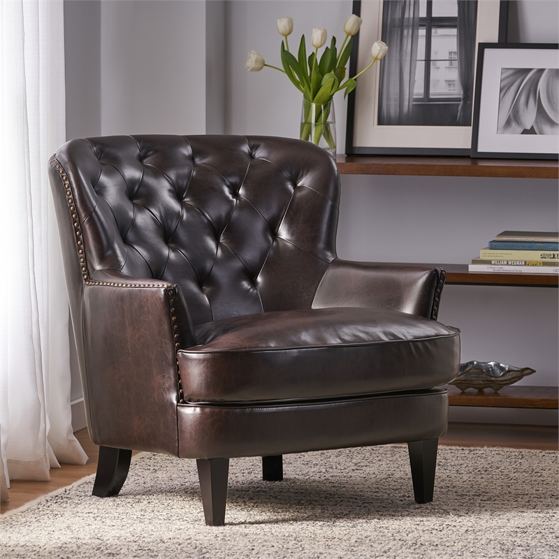 Accent Chair Noble House Tufted Club Chair Noble House Tafton