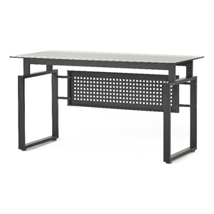 noble house fiske modern metal office computer desk in matte black