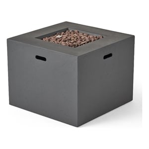 noble house aidan 40.000 btu square concrete stone fire pit in dark gray