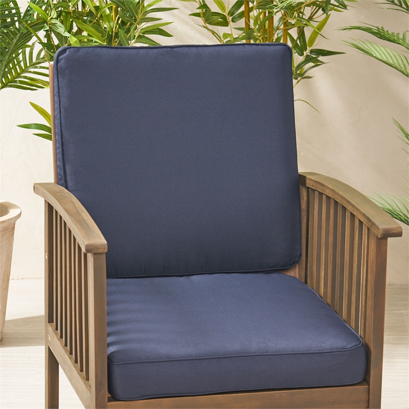 Noble House Coesse Outdoor Fabric Club Chair Cushion in Navy Blue