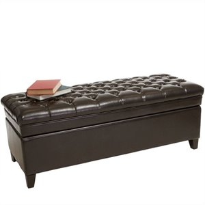 noble house spencer storage ottoman in espresso brown