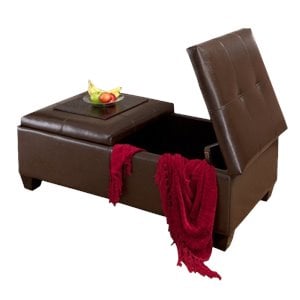 noble house abe storage ottoman in brown