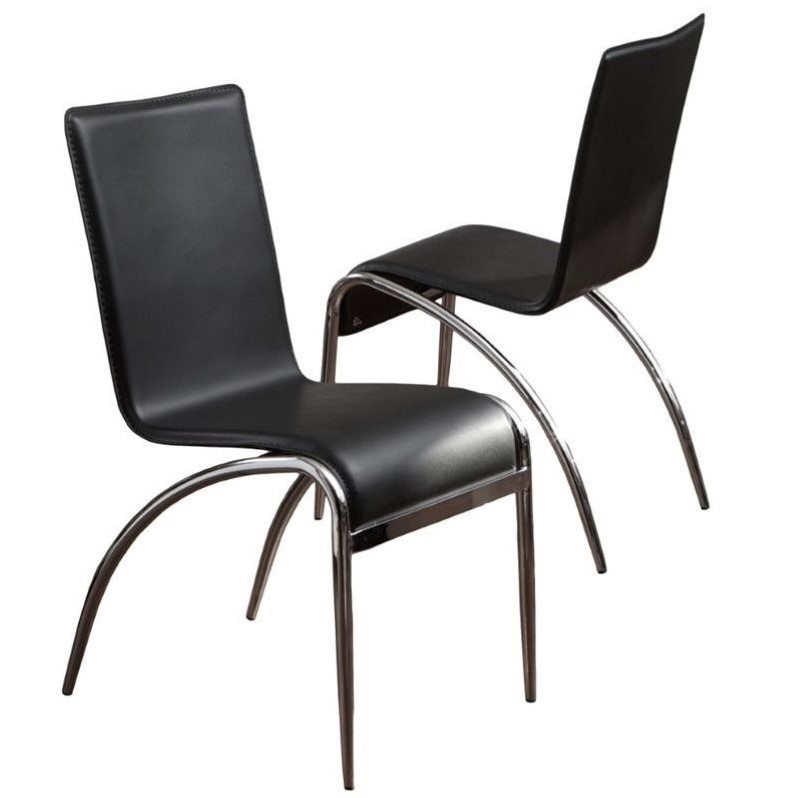 Trent Home Kendall Modern Dining Chair in Black (Set of 2) 361912CY