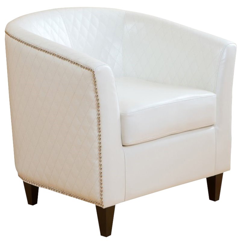 Noble House Princess Club Barrel Chair in Ivory 367812CY