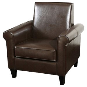 noble house william leather club chair in brown