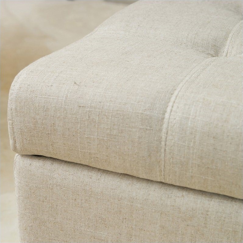 Noble House Guadaloupe Storage Ottoman Bench in Beige Cymax Business