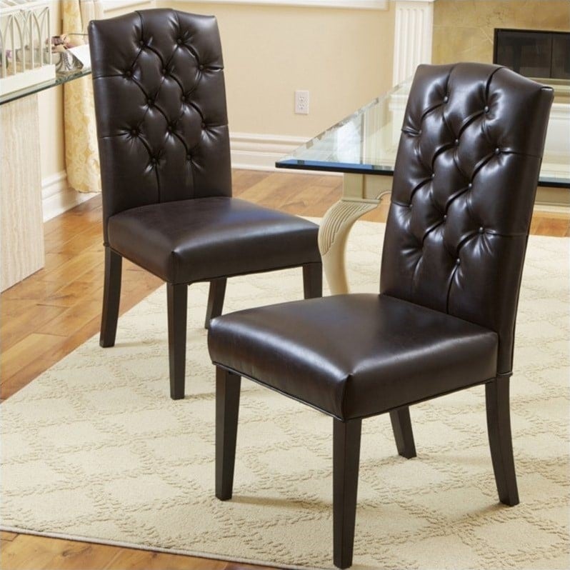 Trent Home Aaron Crown Top Dining Chairs in Espresso (Set of 2) - 482612CY