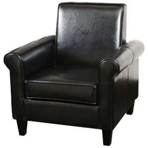 noble house william leather club chair in black
