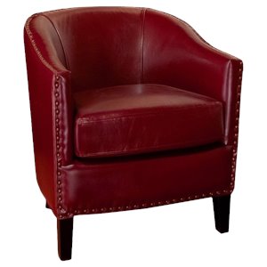 noble house jeremy leather club chair in red