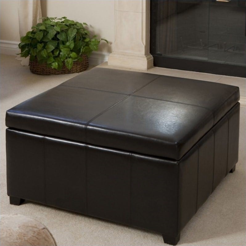 Noble House Del Ray Square Storage Ottoman in Espresso Cymax Business