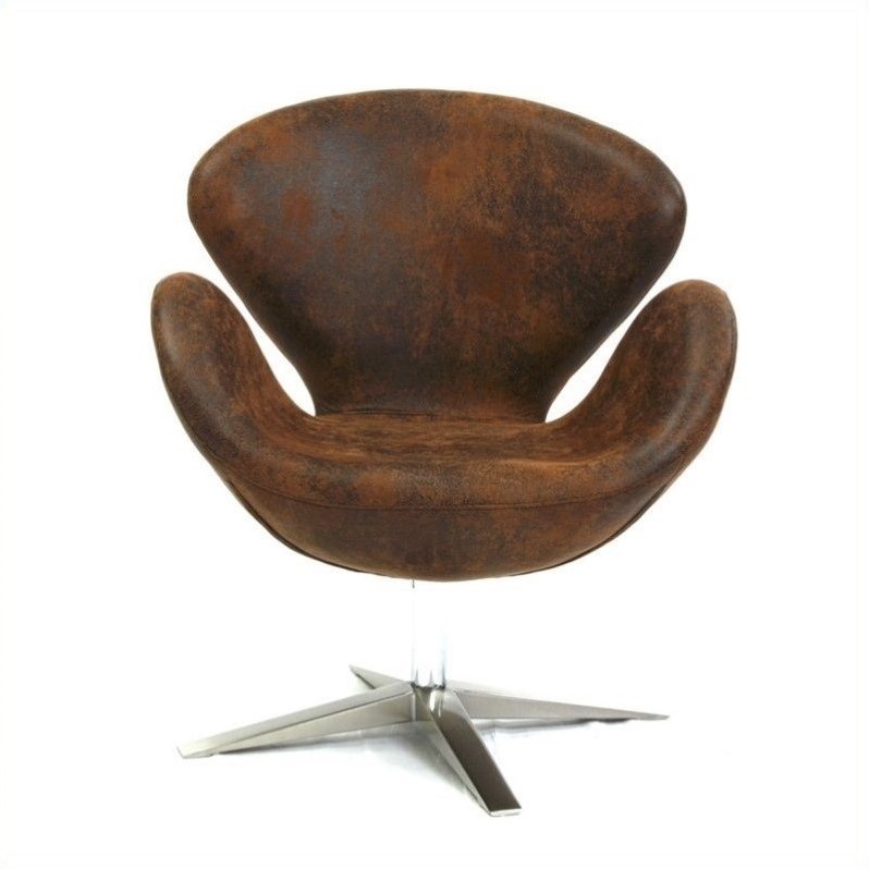 Trent Home Liza Modern Petal Leather Chair in Brown