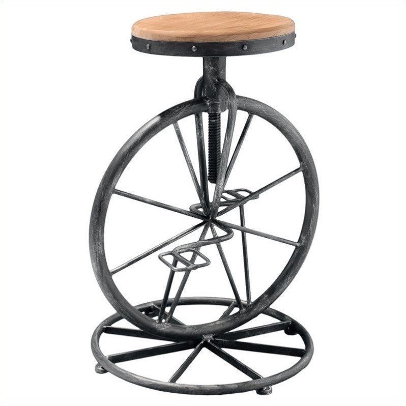 T Home 26 Davide Bicycle Wheel Adjule Bar Stool In Natural T Home 26
