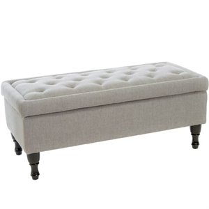 noble house jasmine storage ottoman in mixed grey