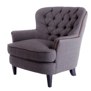 noble house kennedy fabric club chair in gray