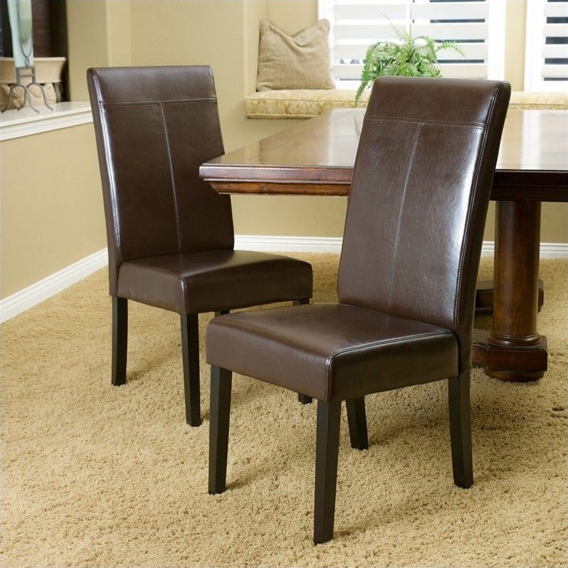 Noble House Anastasia Dining Chairs in Chocolate Brown (Set of 2 ...