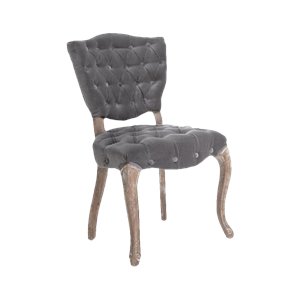 noble house chandler tufted fabric dining chairs in grey (set of 2)