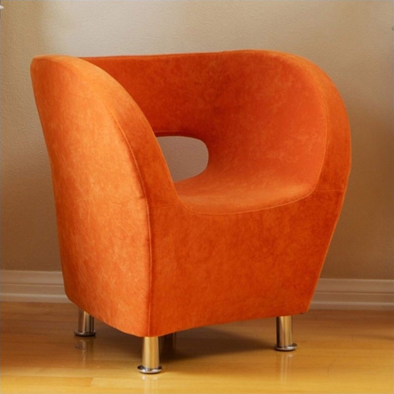 Noble House Colleen Upholstered Accent, Modern Orange Accent Chair