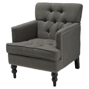 noble house melissa fabric club chair in gray