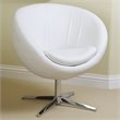 Noble House Daniel Leather Egg Chair in White