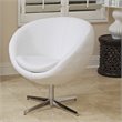 Noble House Daniel Leather Egg Chair in White