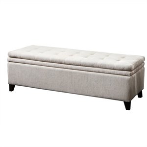 noble house genevieve storage ottoman in ivory