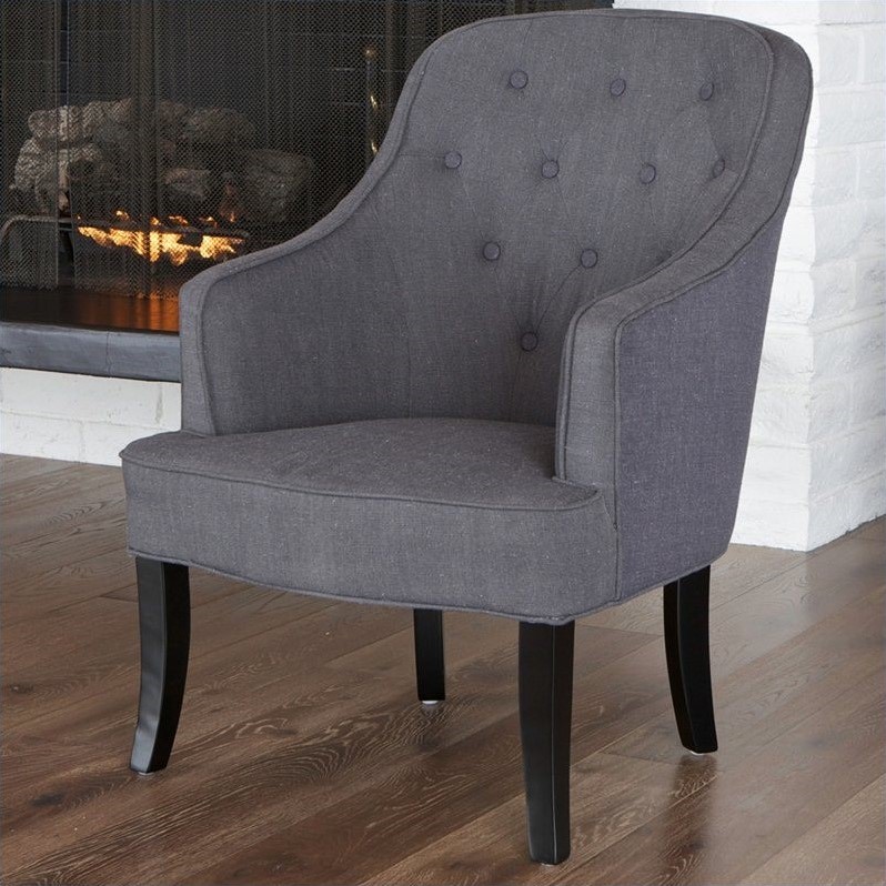 Trent Home Tufted Busch Barrel Chair in Gray - 999812CY
