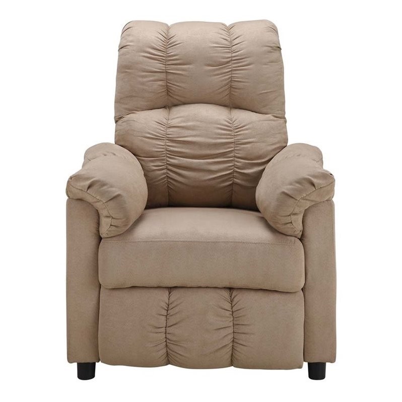 Slim Microfiber Recliner in Beige WM3451R