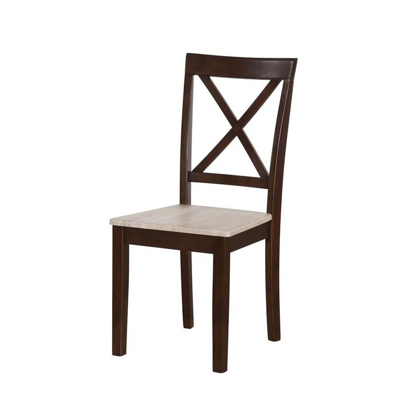 Dorel Living Sunnybrook Rustic 5 Piece Square Dining Set in Espresso