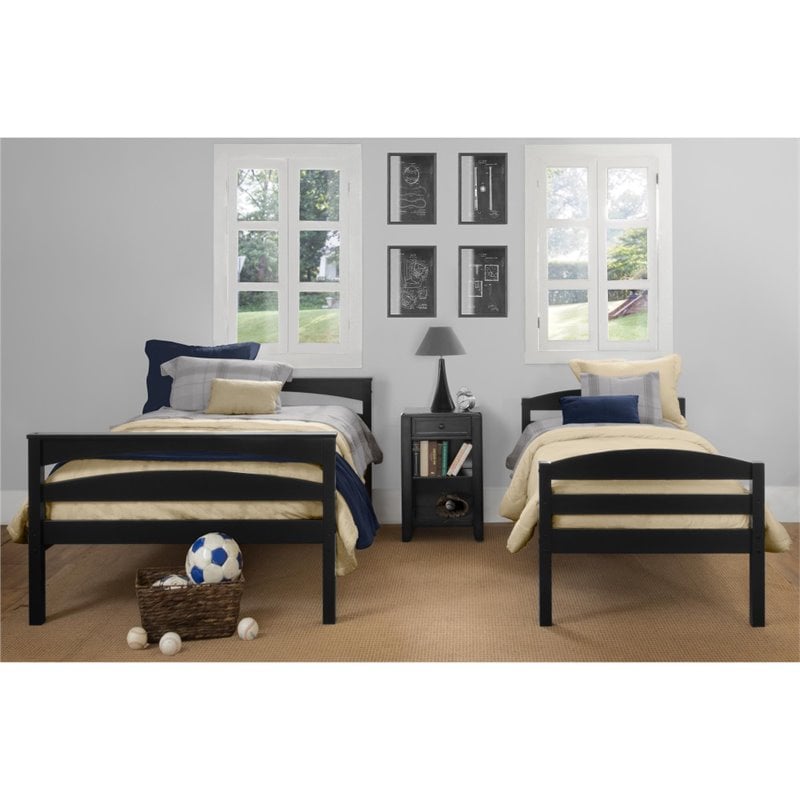Dorel Living Brady Twin over Full Bunk Bed in Black