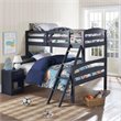 Dorel Living Brady Twin over Full Bunk Bed in Graphite Blue