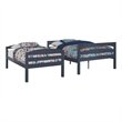 Dorel Living Brady Twin over Full Bunk Bed in Graphite Blue