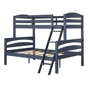 dorel living brady twin over full bunk bed in graphite blue