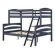 Dorel Living Brady Twin over Full Bunk Bed in Graphite Blue
