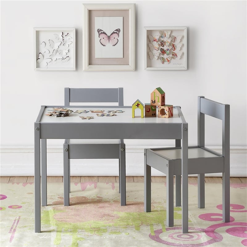 Baby Relax Hunter 3 Piece Table and Chair Set in Gray