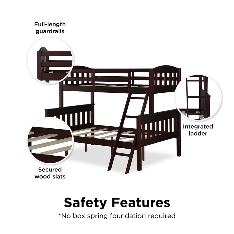 Dorel Living Airlie Twin over Full Bunk Bed in Espresso