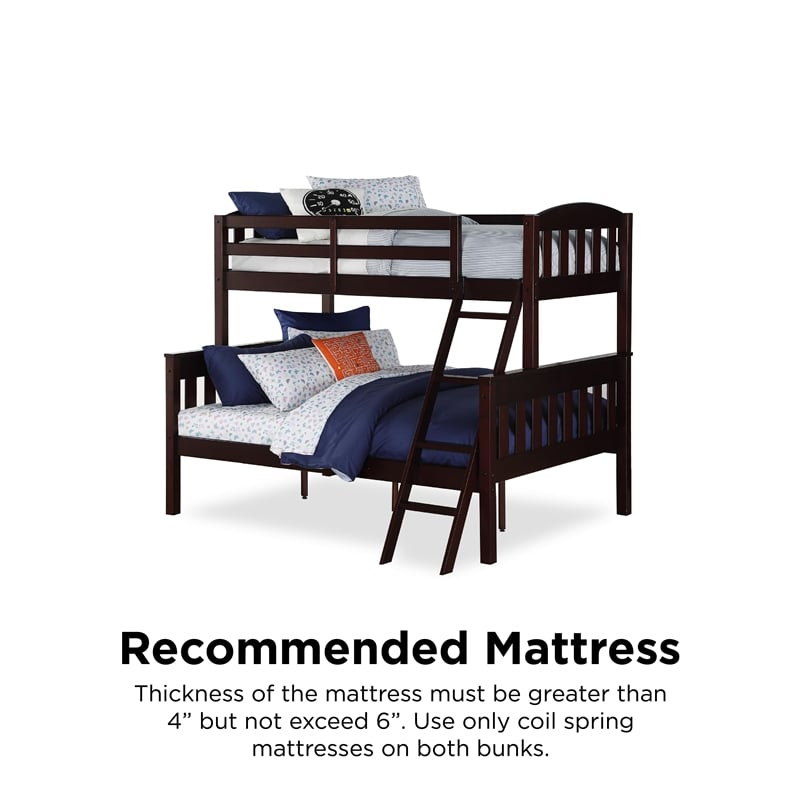 Dorel Living Airlie Twin over Full Bunk Bed in Espresso