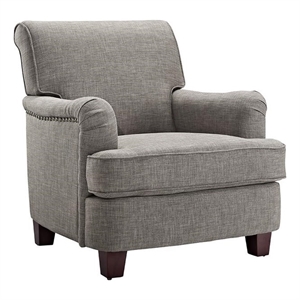 dorel living rolled top club chair in gray