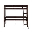 Dorel Living Harlan Twin Loft Bed with Desk in Espresso