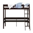 Dorel Living Harlan Twin Loft Bed with Desk in Espresso