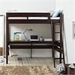 Dorel Living Harlan Twin Loft Bed with Desk in Espresso