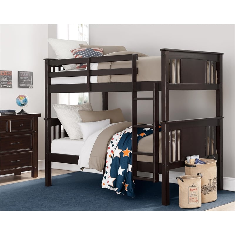 Dorel Living Dylan Twin Bunk Bed in Espresso