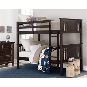Dorel Living Dylan Twin Bunk Bed in Espresso
