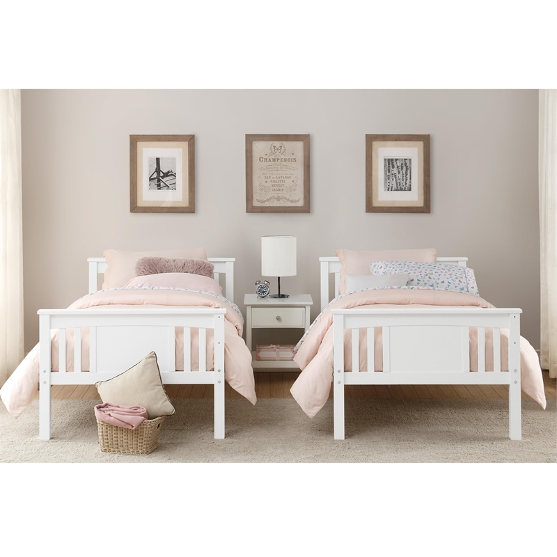Dorel Living Dylan Twin Bunk Bed in White