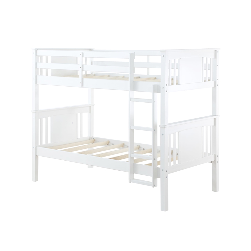 Dorel Living Dylan Twin Bunk Bed in White