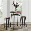 Dorel Living Montgomery 3 Piece Round Pub Set in Dark Mahogany